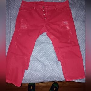 Ralph Lauren Denim & Supply Red Distressed Jeans